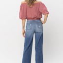  Judy Blue High Waist Mild Destroy Trouser Wide Leg Denim 88597 - Plus