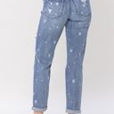  Judy Blue Mid Rise "Star Crossed" Destroy & Roll Cuff Boyfriend Denim 88553 - Plus