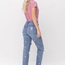  Judy Blue Mid Rise "Star Crossed" Destroy & Roll Cuff Boyfriend Denim 88553 - Plus