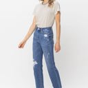  Judy Blue High Waist Destroy and Pocket Hem Embroidery Ankle Straight Denim 88610