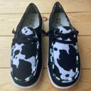  Gypsy Jazz "Clarissa" Black & White Cow Slip-on Shoes