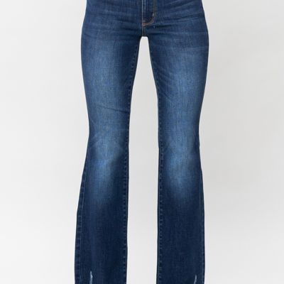 Judy Blue Mid Rise Non Distressed Hem Bootcut Denim 82519