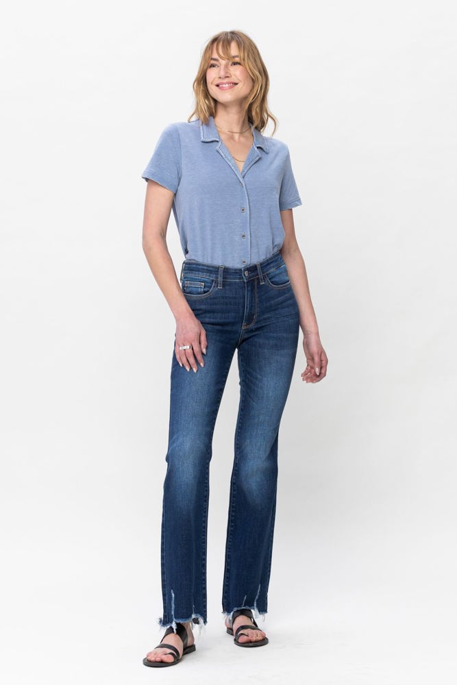 Judy Blue Mid Rise Non Distressed Hem Bootcut Denim 82519 - Plus