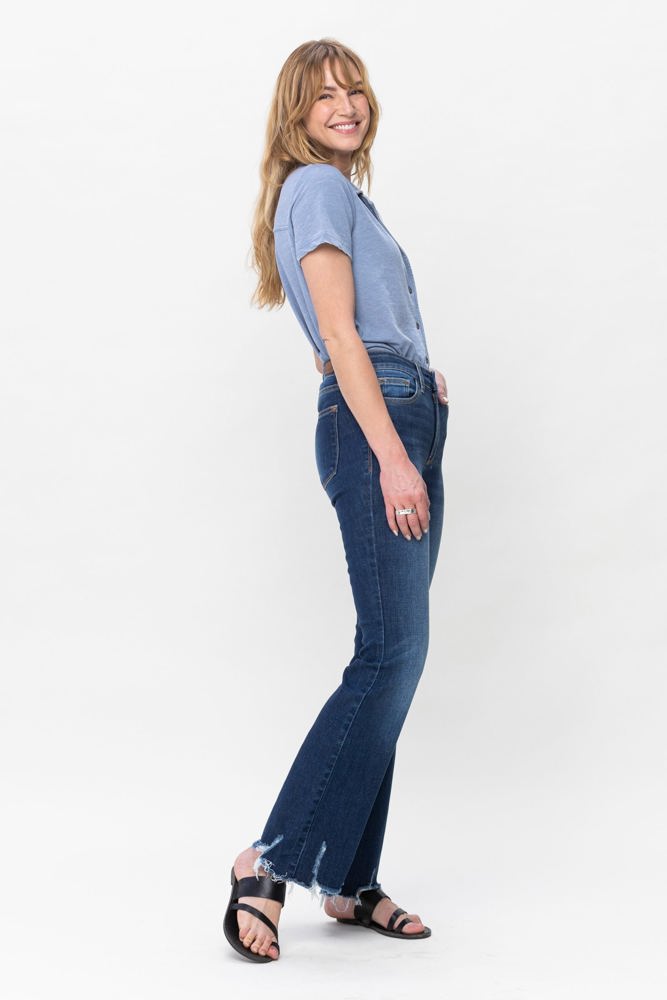 Judy Blue Mid Rise Non Distressed Hem Bootcut Denim 82519 - Plus