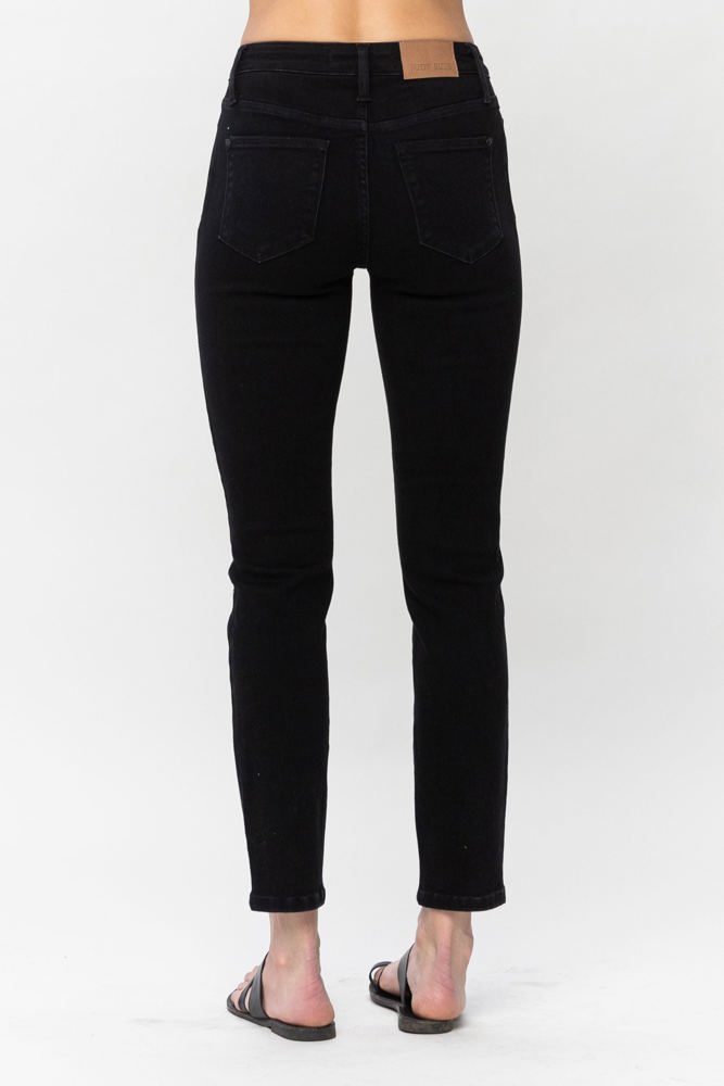 Judy Blue Mid-Rise Black Slim Denim 88756 - Plus