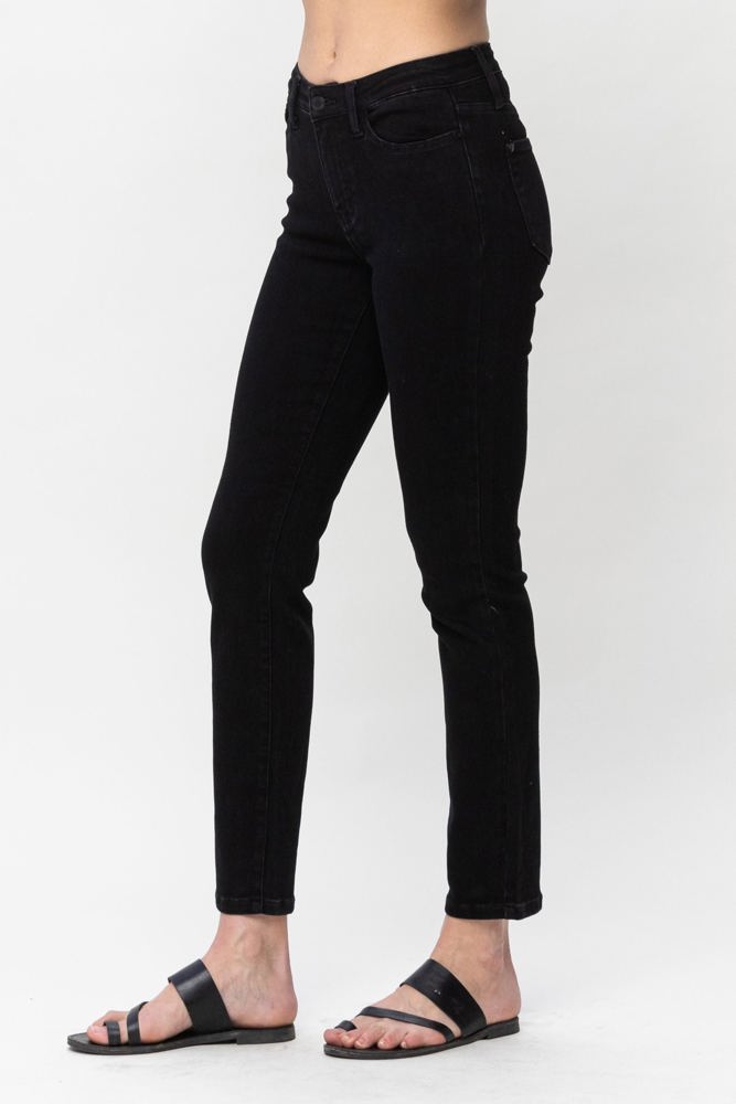 Judy Blue Mid-Rise Black Slim Denim 88756