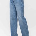  Judy Blue High Waist Raw Hem Trouser Wide Leg Denim 88685 - Plus