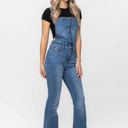  Judy Blue High Waist Tummy Control Top Flare Overall Denim 88614