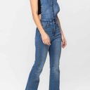  Judy Blue High Waist Tummy Control Top Flare Overall Denim 88614