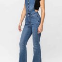  Judy Blue High Waist Tummy Control Top Flare Overall Denim 88614