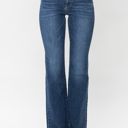  Judy Blue Mid Rise Harsh Contrast Wash and Cut Hem Bootcut Denim Jeans 82550