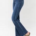  Judy Blue Mid Rise Harsh Contrast Wash and Cut Hem Bootcut Denim Jeans 82550