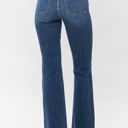  Judy Blue Mid Rise Harsh Contrast Wash and Cut Hem Bootcut Denim Jeans 82550