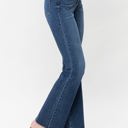  Judy Blue Mid Rise Harsh Contrast Wash and Cut Hem Bootcut Denim Jeans 82550