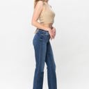  Judy Blue Mid Rise Harsh Contrast Wash and Cut Hem Bootcut Denim Jeans 82550