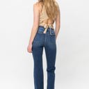  Judy Blue Mid Rise Harsh Contrast Wash and Cut Hem Bootcut Denim Jeans 82550