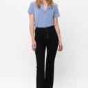  Judy Blue High Waist Black Button Fly Raw Hem Bootcut Denim 82570 - Plus