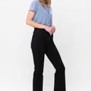  Judy Blue High Waist Black Button Fly Raw Hem Bootcut Denim 82570 - Plus