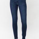  Judy Blue Mid Rise Classic Crinkle Ankle Detail Skinny Denim Jeans 82505