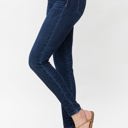  Judy Blue Mid Rise Classic Crinkle Ankle Detail Skinny Denim Jeans 82505