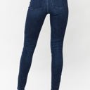  Judy Blue Mid Rise Classic Crinkle Ankle Detail Skinny Denim Jeans 82505