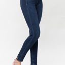  Judy Blue Mid Rise Classic Crinkle Ankle Detail Skinny Denim Jeans 82505