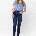  Judy Blue Mid Rise Classic Crinkle Ankle Detail Skinny Denim Jeans 82505