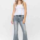  Judy Blue Mid Rise Tinted Pin Tack Detail Flare Denim 88655 - Plus