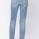  Judy Blue Destroyed Hem Bleach Splash Boyfriend Light Wash Mid Rise Denim Jeans 82155 - Plus