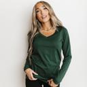  Ampersand LuLu Long Sleeve V-Neck Top, Green