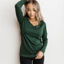  Ampersand LuLu Long Sleeve V-Neck Top, Green