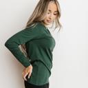  Ampersand LuLu Long Sleeve V-Neck Top, Green