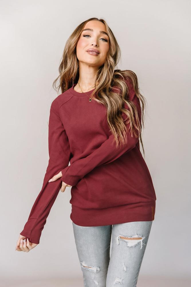 Ampersand Classic Pullover, Cranberry