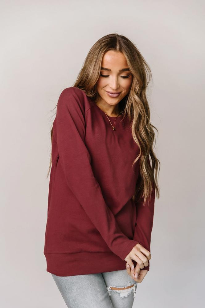 Ampersand Classic Pullover, Cranberry