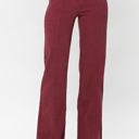  Judy Blue High Waist Garment Dyed Burgundy Front Seam Straight Denim 88800