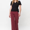  Judy Blue High Waist Garment Dyed Burgundy Front Seam Straight Denim 88800