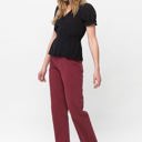  Judy Blue High Waist Garment Dyed Burgundy Front Seam Straight Denim 88800