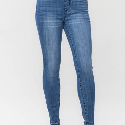 Judy Blue High Waist Release Hem Pull On Skinny Denim Jeans 88746