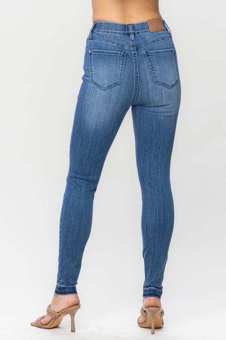 Judy Blue High Waist Release Hem Pull On Skinny Denim Jeans 88746