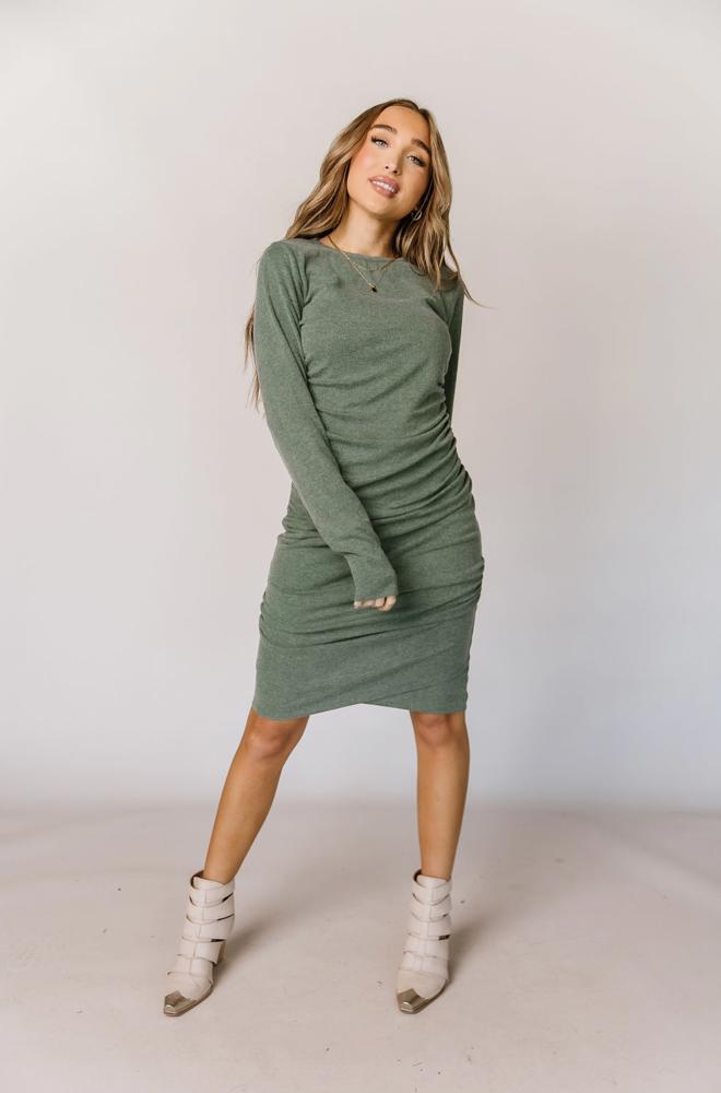 Ampersand Better Than Basics Long Sleeve Dress, Rosemary