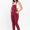  Judy Blue High Waist Garment Dyed Maroon Double Cuff Boyfriend Overall Denim 88712