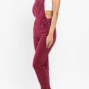  Judy Blue High Waist Garment Dyed Maroon Double Cuff Boyfriend Overall Denim 88712