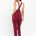  Judy Blue High Waist Garment Dyed Maroon Double Cuff Boyfriend Overall Denim 88712