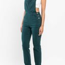  Judy Blue High Waist Garment Dyed Teal Double Cuff Boyfriend Overall Denim 88789