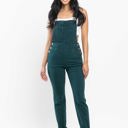  Judy Blue High Waist Garment Dyed Teal Double Cuff Boyfriend Overall Denim 88789