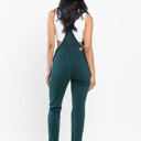  Judy Blue High Waist Garment Dyed Teal Double Cuff Boyfriend Overall Denim 88789