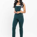  Judy Blue High Waist Garment Dyed Teal Double Cuff Boyfriend Overall Denim 88789