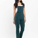  Judy Blue High Waist Garment Dyed Teal Double Cuff Boyfriend Overall Denim 88789