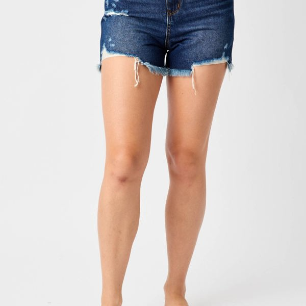 Judy Blue High Waist Rigid Magic Fray Hem Denim Short 150257