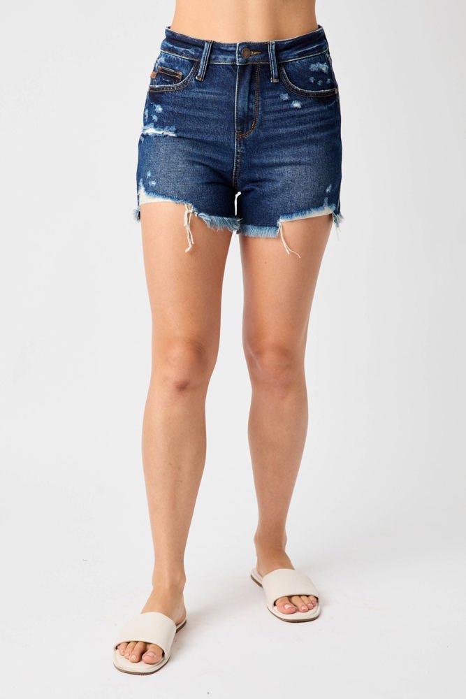 Judy Blue High Waist Rigid Magic Fray Hem Denim Short 150257